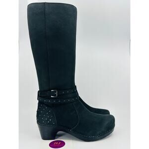 Dansko Women's Myra Milled Black Leather Studded Boots Size 37 EU/ 6.5-7 US